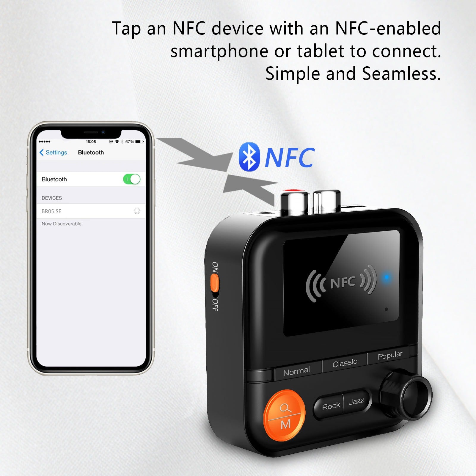 Bluetooth 5.2 Receiver Audio NFC Wireless Adapter Vintage Amplifier Audio TF Card MP3 Player