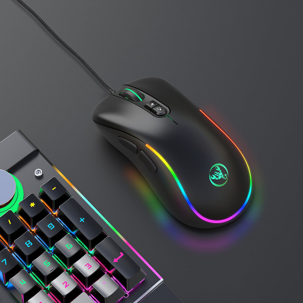 7D key gaming mouse, macro programmable RGB luminous gaming wired mouse